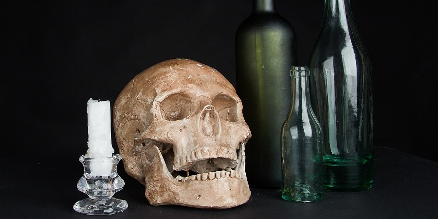 Colné zatriedenie – fľaša v tvare lebky,dekantér alebo karafka